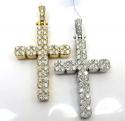 14k yellow or white gold 9 diamond cluster cross 2.90ct