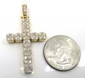 14k yellow or white gold 9 diamond cluster cross 2.90ct