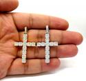 14k yellow or white gold 9 diamond cluster cross 2.90ct