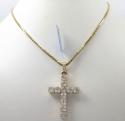 14k yellow or white gold 9 diamond cluster cross 2.90ct