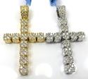 14k yellow or white gold nine diamond cluster cross 3.66ct