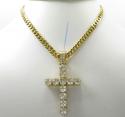 14k yellow or white gold nine diamond cluster cross 3.66ct