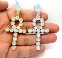 14k yellow or white gold nine diamond cluster ankh cross 5.26ct