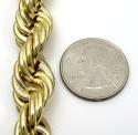 10k yellow gold xl smooth semi hollow rope chain 14mm 24-26 inch