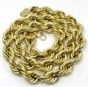 10k yellow gold xxl smooth semi hollow rope chain 16mm 24-30 inch
