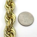 10k yellow gold xxl smooth semi hollow rope chain 16mm 24-30 inch