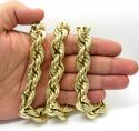 10k yellow gold xxl smooth semi hollow rope chain 16mm 24-30 inch