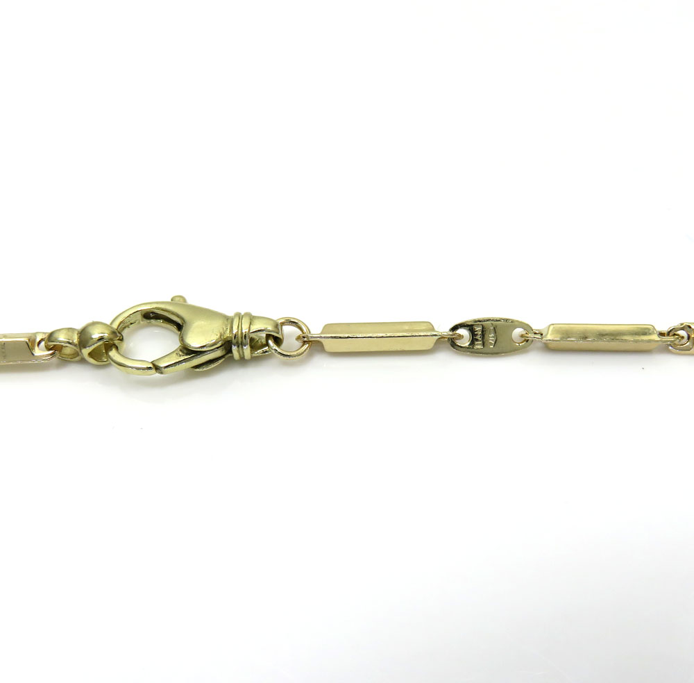 10k yellow gold fancy bullet bar chain 24-30 inch 2.6mm 