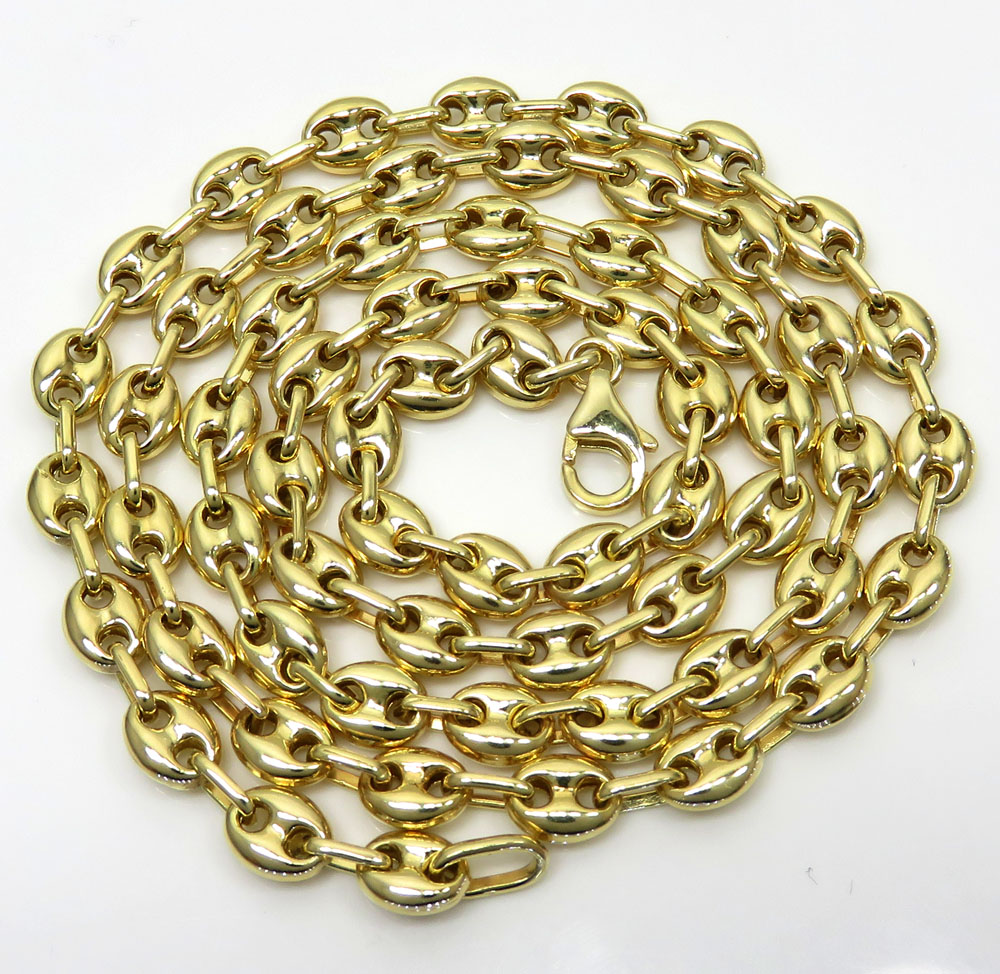 10k yellow gold puffed gucci chain 18-26 inch 6mm - Image 2