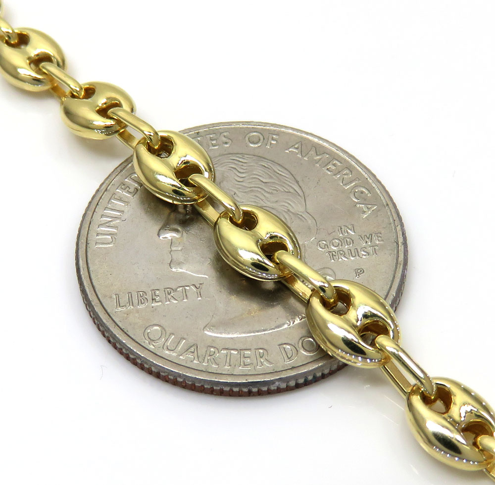 10k yellow gold puffed gucci chain 18-26 inch 6mm - Image 3