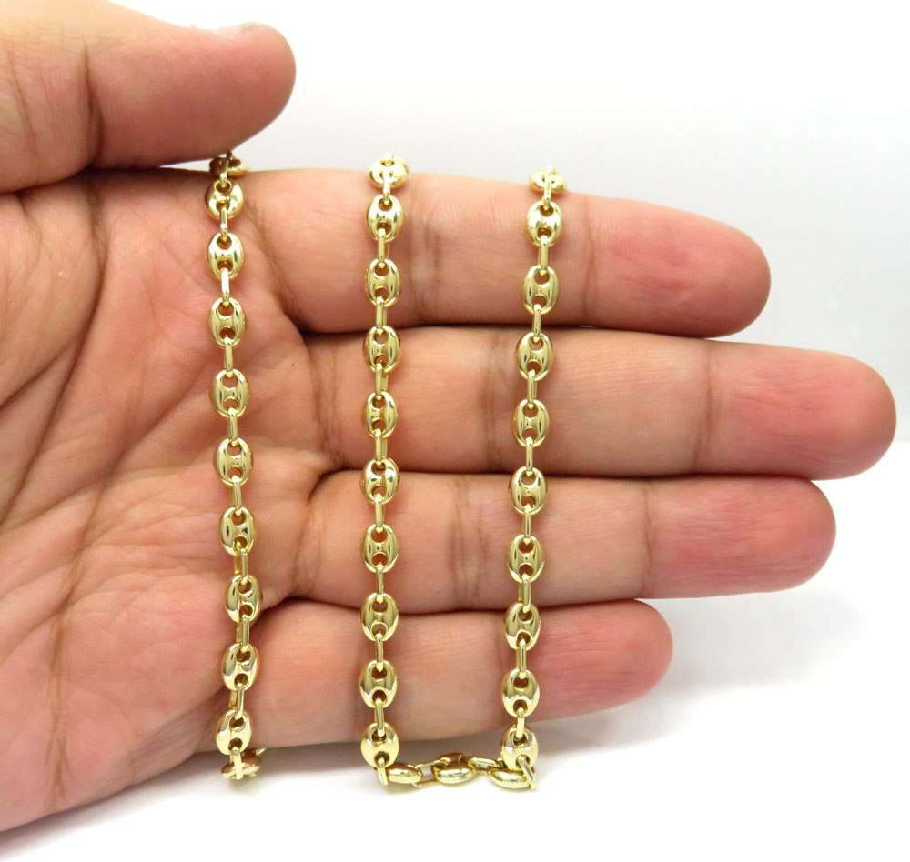 10k yellow gold puffed gucci chain 18-26 inch 6mm - Image 5