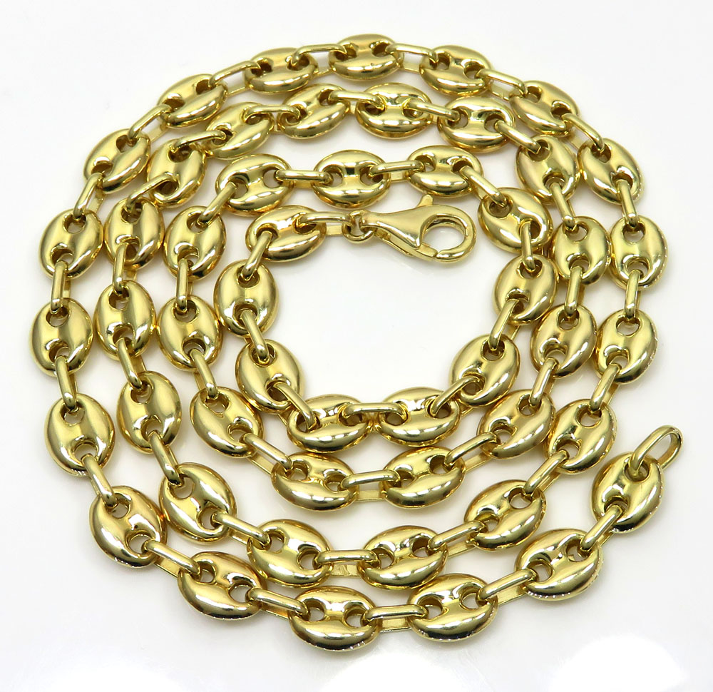 10k yellow gold puffed gucci chain 20-28 inch 7mm