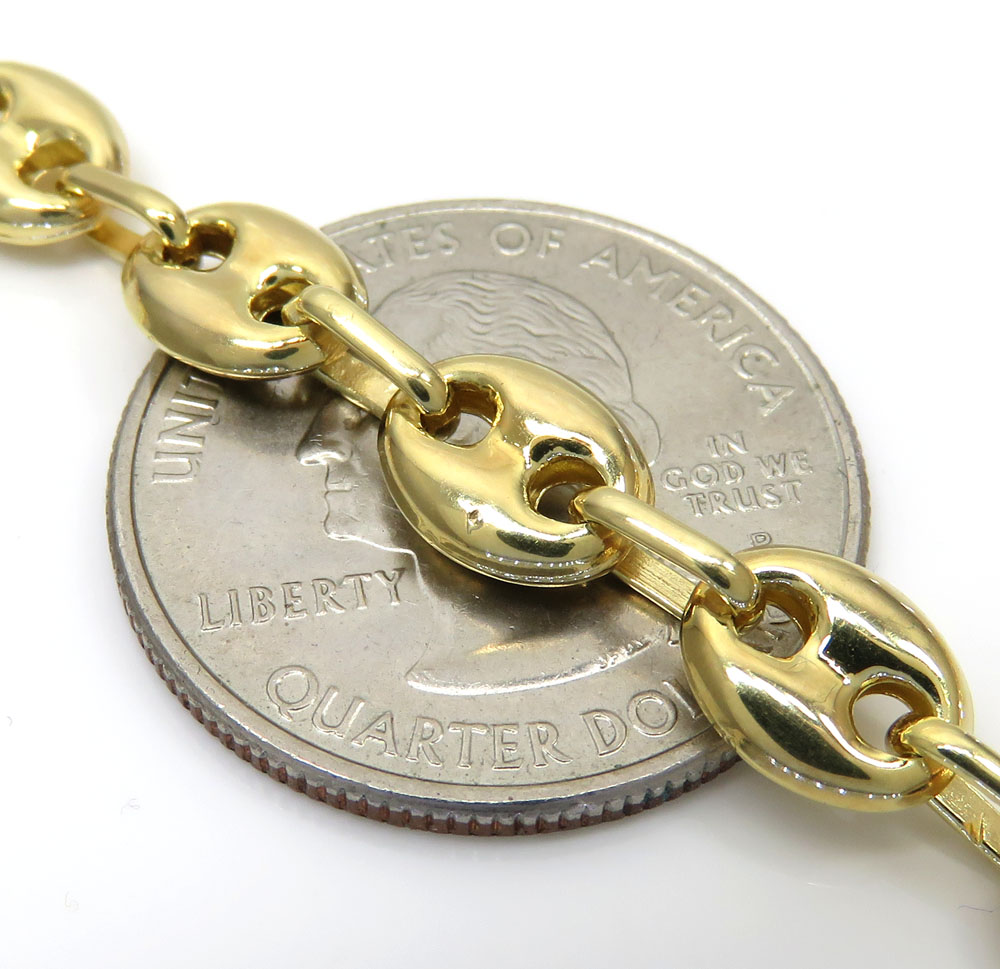 10k yellow gold puffed gucci chain 20-28 inch 7.50mm - Image 3
