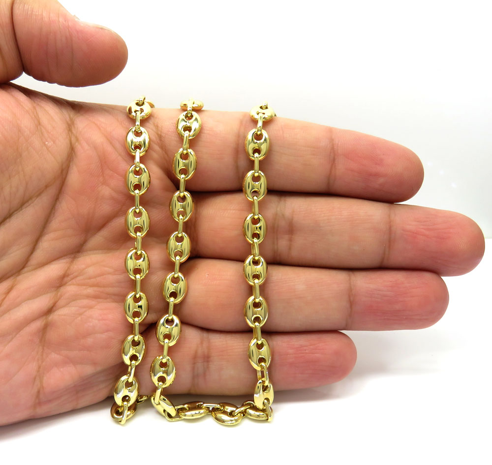 10k yellow gold puffed gucci chain 20-28 inch 7.50mm