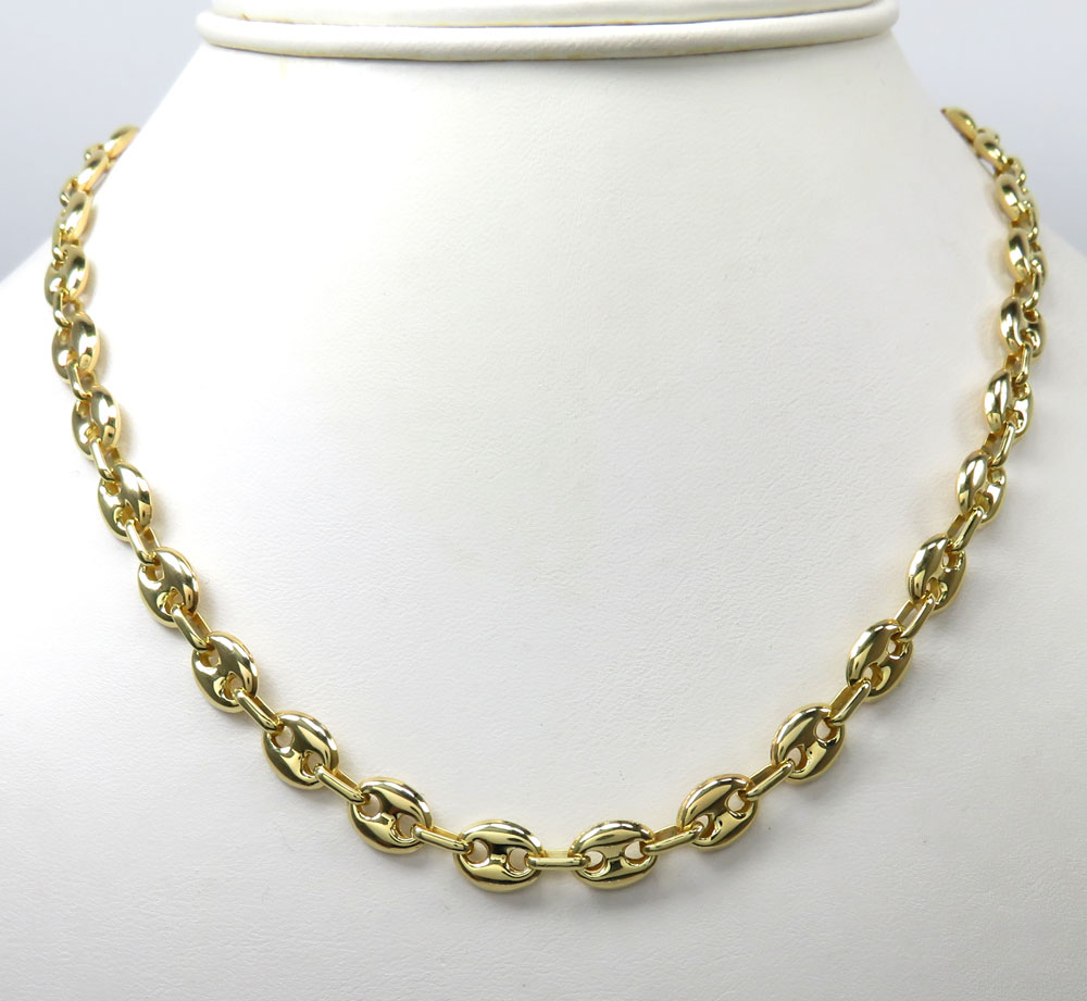 10k yellow gold puffed gucci chain 20-28 inch 7.50mm - Image 6