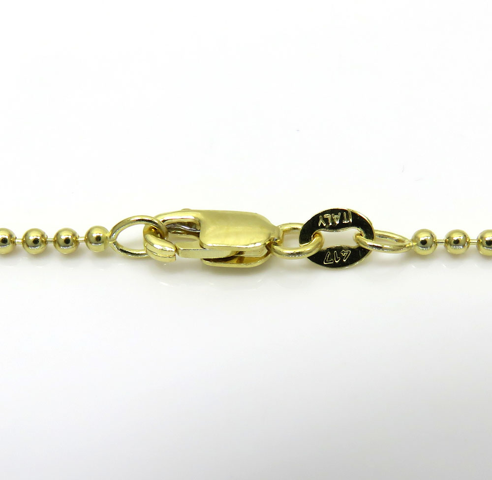 10k yellow gold skinny combat ball link chain 20-28 inch 1.5mm