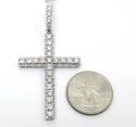 14k white gold large diamond prong cross 3.36ct