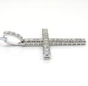 14k white gold large diamond prong cross 3.36ct