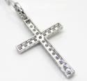 14k white gold large diamond prong cross 3.36ct