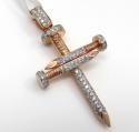 14k rose gold mini diamond nail cross 0.43ct