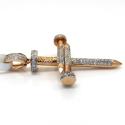 14k rose gold mini diamond nail cross 0.43ct
