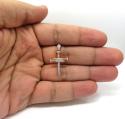 14k rose gold mini diamond nail cross 0.43ct