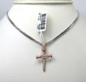 14k rose gold mini diamond nail cross 0.43ct