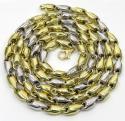 10k two tone gold alternating bullet chain 30 inch 