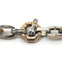 Baraka 18k two tone gold ritmika collection anchor chain 0.02ct 24 inch 