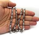  baraka 18k white gold kardano collection box link chain 0.02ct 26 inch 