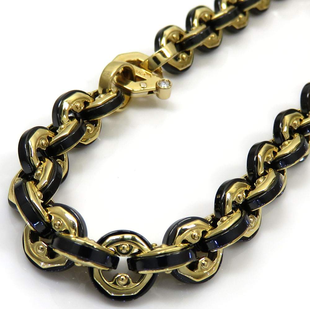 Baraka 18k yellow gold cyborg ceramic collection bracelet 0.02ct - Image 2