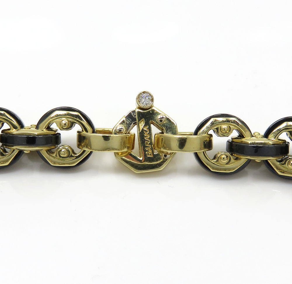 Baraka 18k yellow gold cyborg ceramic collection bracelet 0.02ct