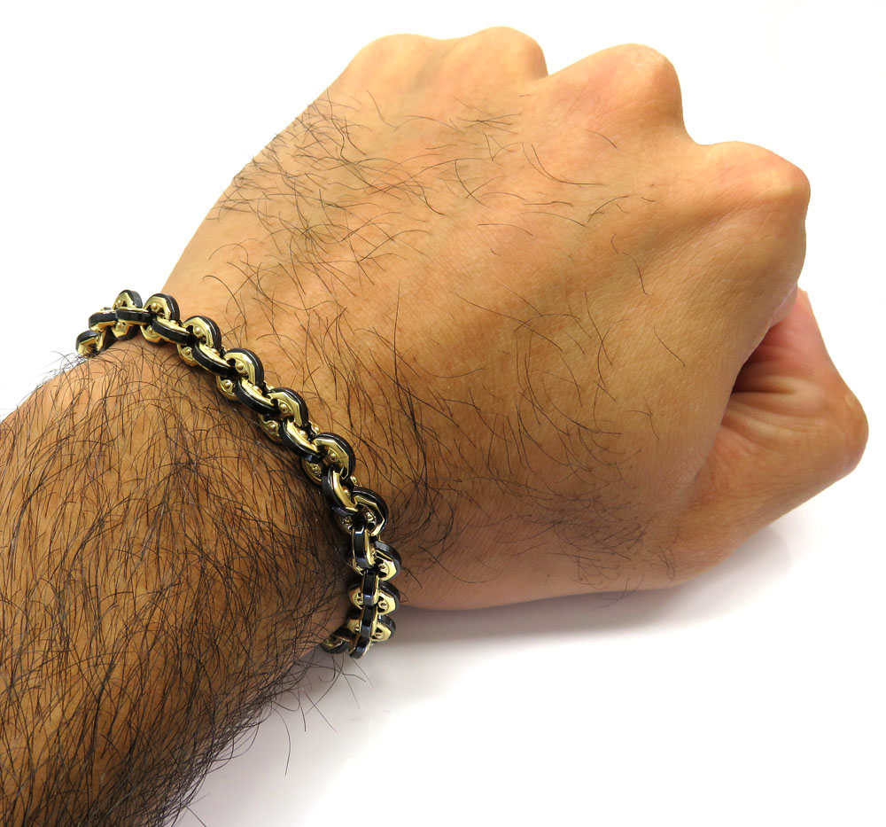 Baraka 18k yellow gold cyborg ceramic collection bracelet 0.02ct