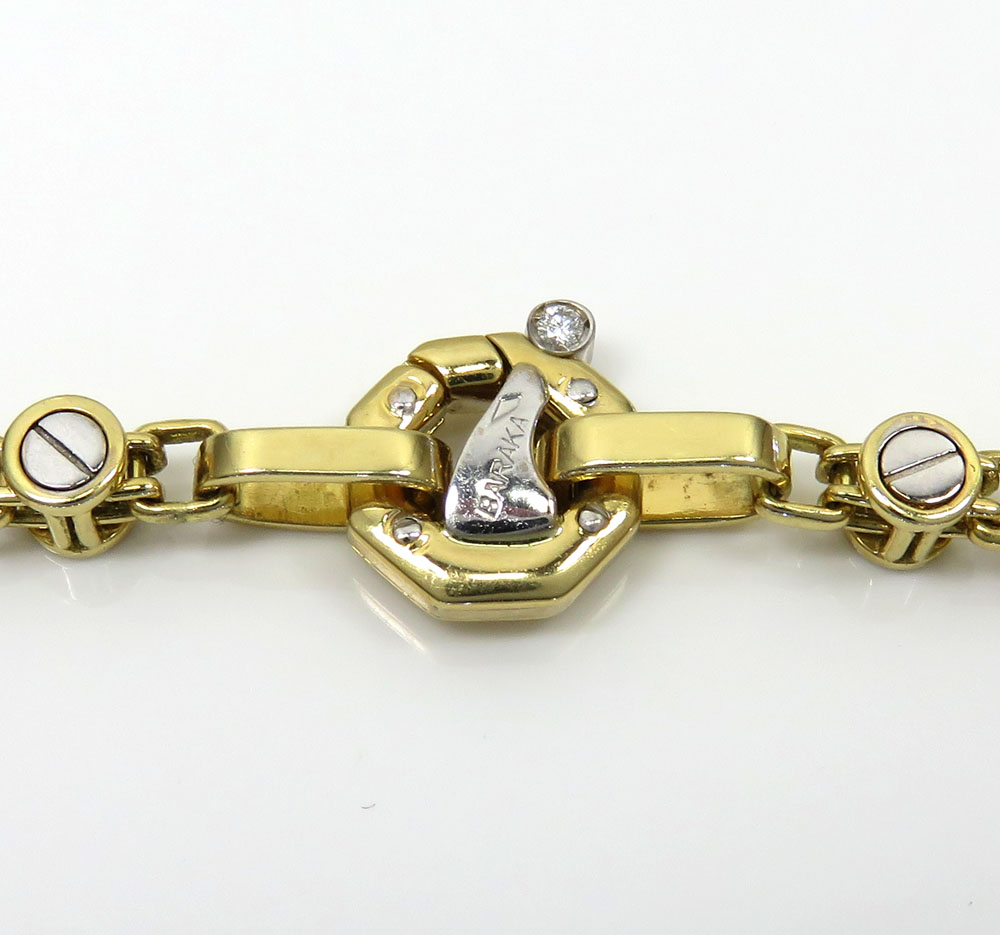 Baraka 18k two tone gold space run collection screw bracelet 0.02ct - Image 3