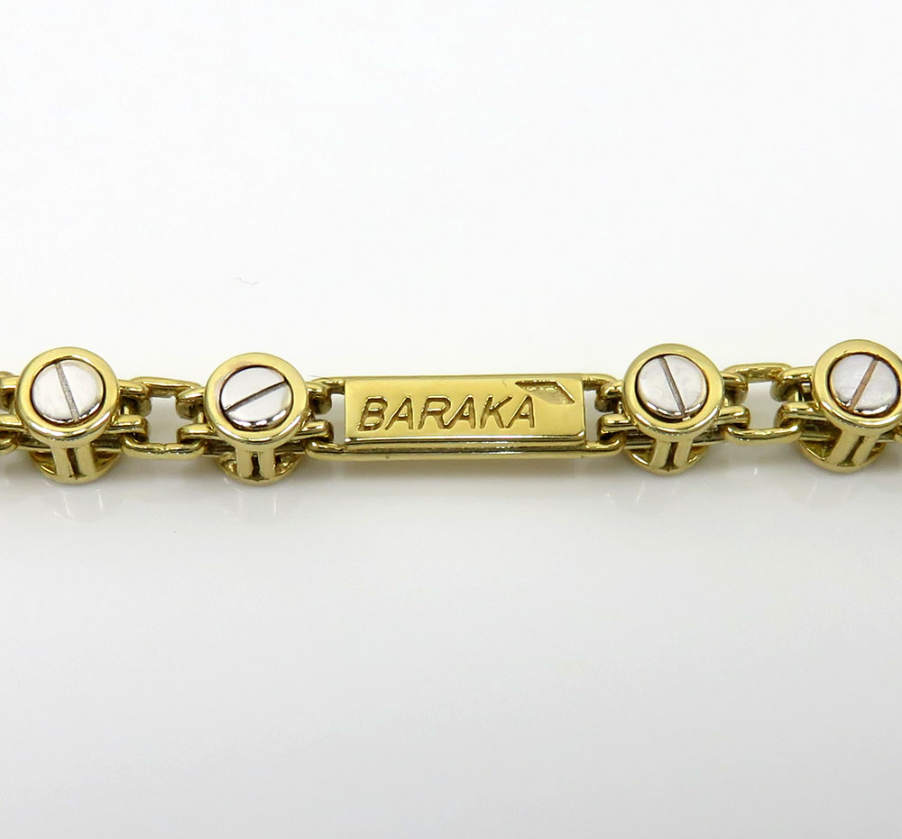 Baraka 18k two tone gold space run collection screw bracelet 0.02ct