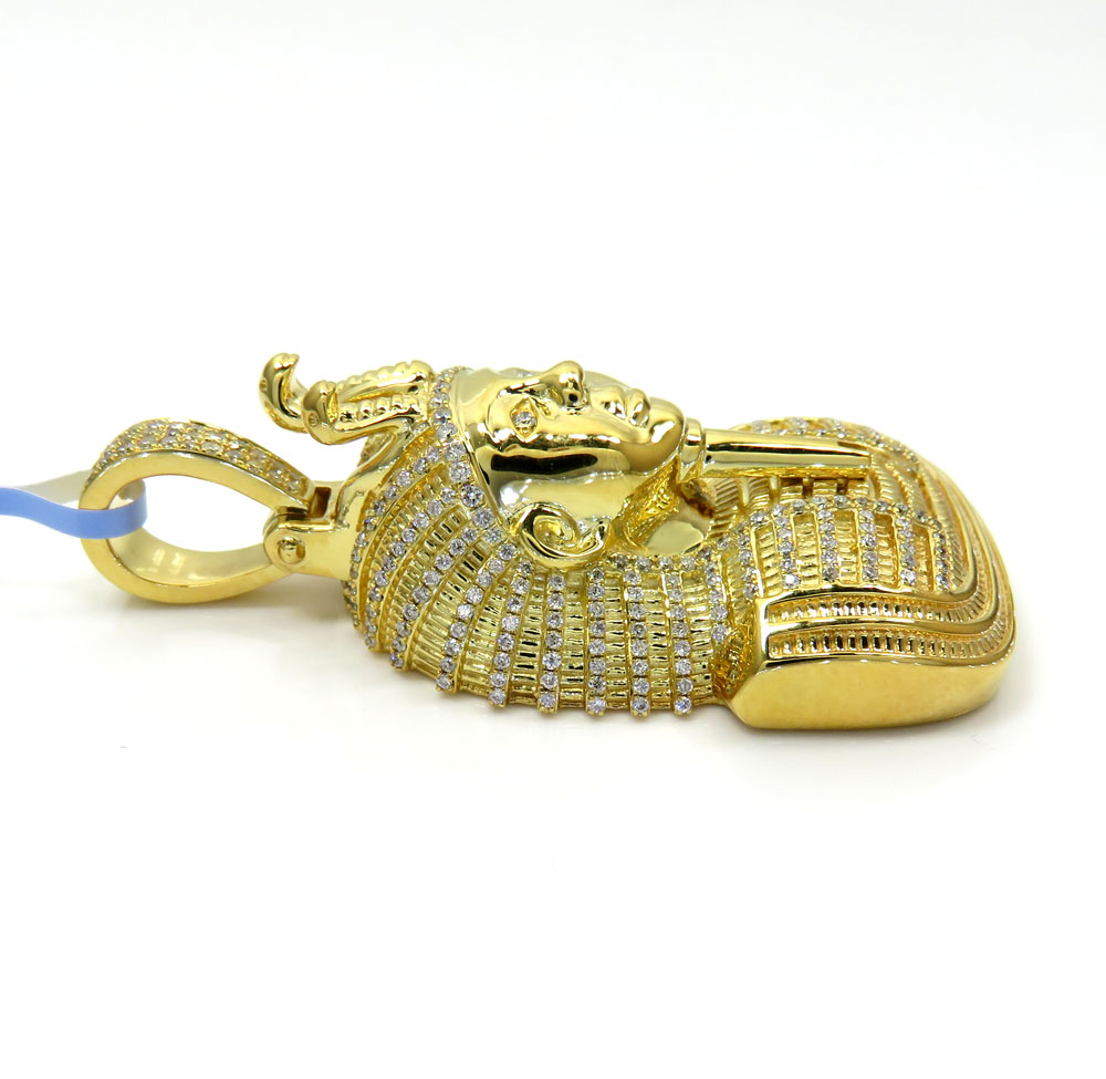 14k yellow gold diamond pharaoh pendant 0.82ct - Image 3
