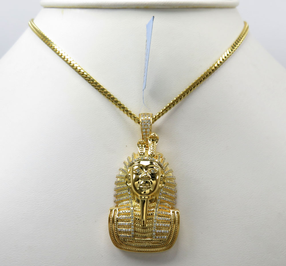 14k yellow gold diamond pharaoh pendant 0.82ct - Image 6