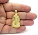 14k yellow gold diamond pharaoh pendant 0.82ct
