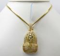 14k yellow gold diamond pharaoh pendant 0.82ct