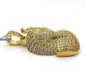 14k yellow gold diamond fully iced out pharaoh pendant 2.27ct
