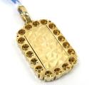 14k yellow gold fully iced out cluster dog tag pendant 4.83ct