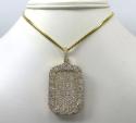 14k yellow gold fully iced out cluster dog tag pendant 4.83ct