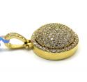 14k yellow gold fully iced out circle pendant 2.68ct