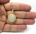 14k yellow gold fully iced out circle pendant 2.68ct