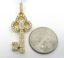 14k yellow gold medium diamond key pendant 1.44ct