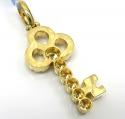 14k yellow gold medium diamond key pendant 1.44ct