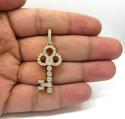 14k yellow gold medium diamond key pendant 1.44ct
