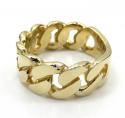 14k yellow gold 9mm solid cuban link ring