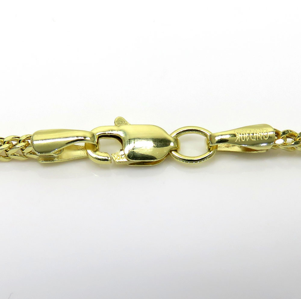 10k yellow gold hollow skinny franco link chain 18-26 inch 1.8mm