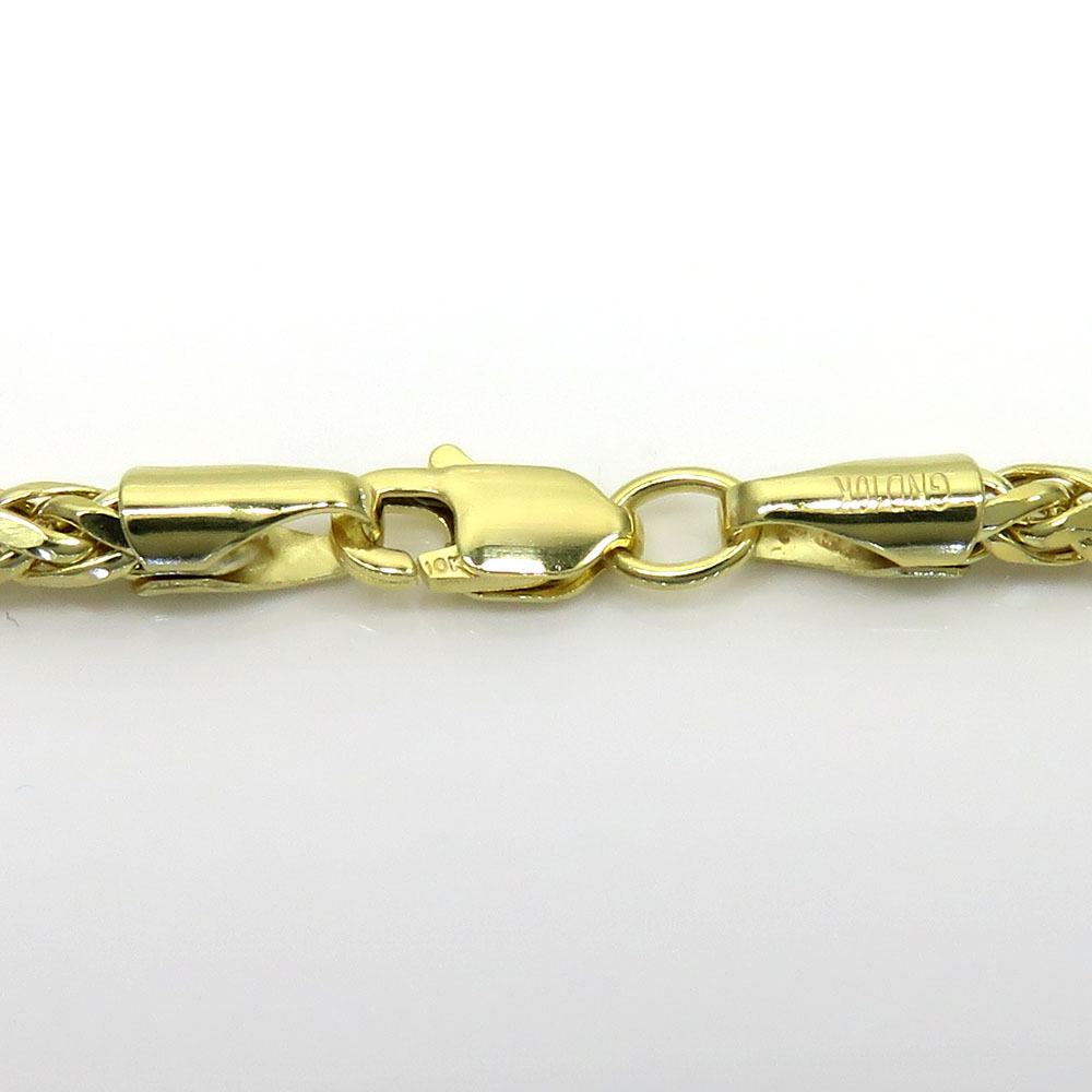 10k yellow gold skinny hollow wheat chain 20-24 inch 2.50mm - Image 4